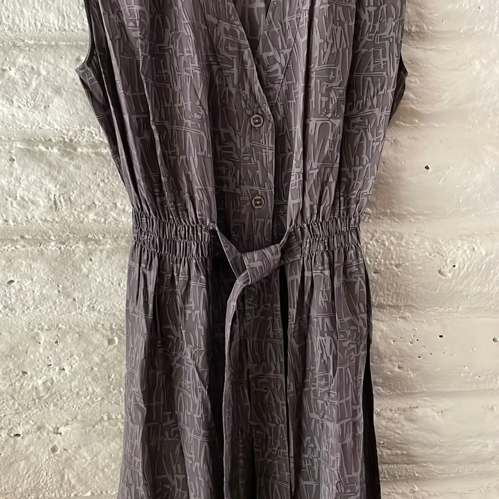 Tucker Gray print silk sleeveless dress